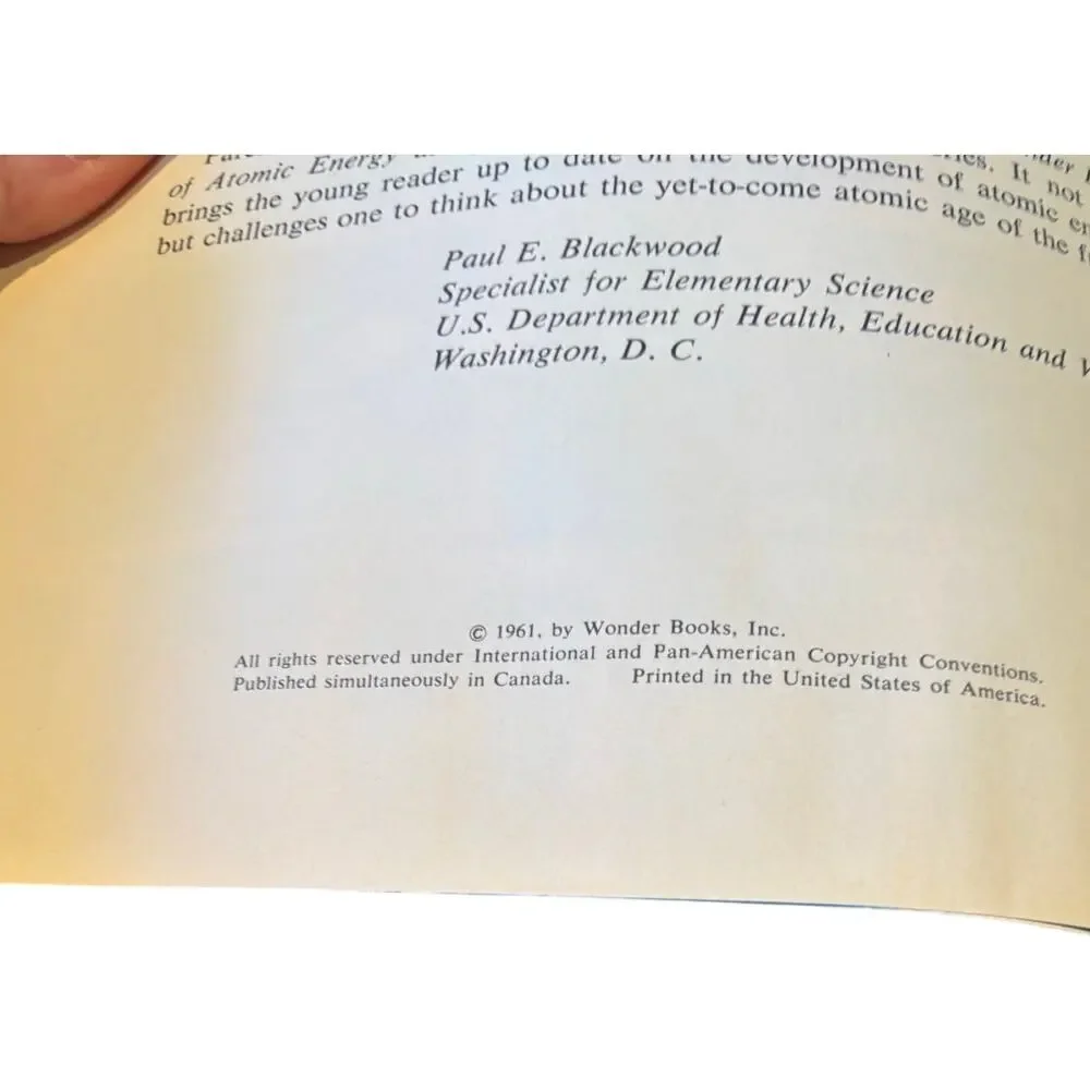 VTG 1st Ed. 1961 How and Why Wonder Book of Atomic Energy, 5015, PB
